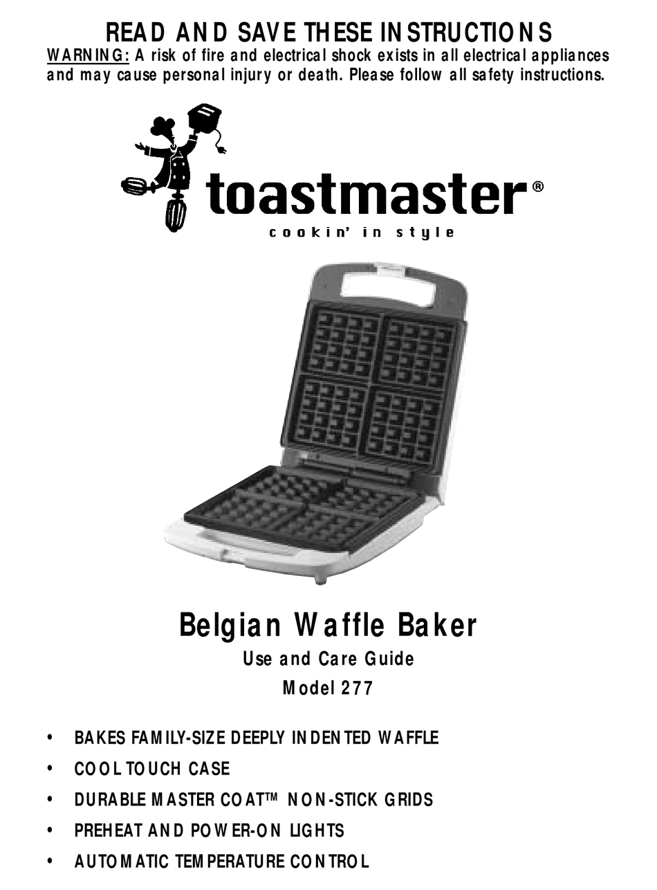 toastmaster family waffle baker model 287