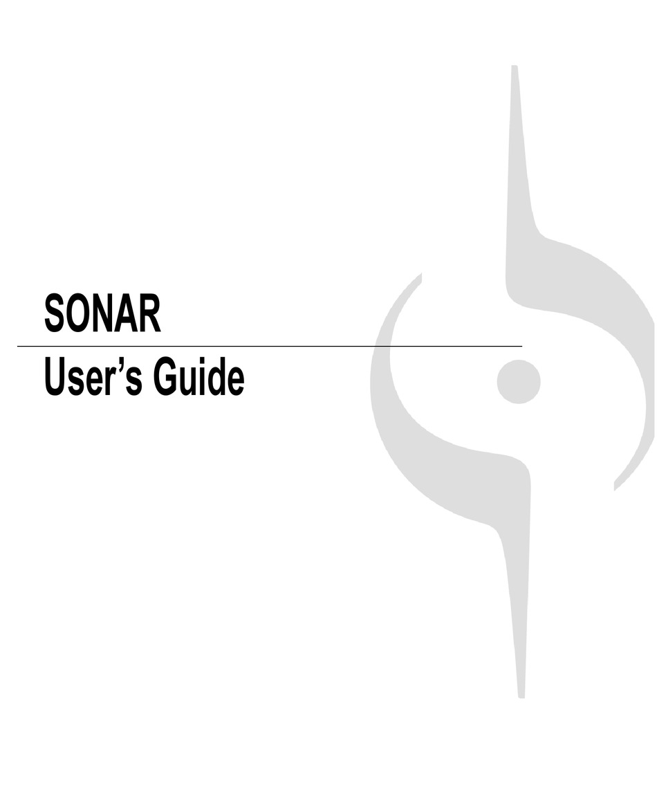 sonar 8 user manual