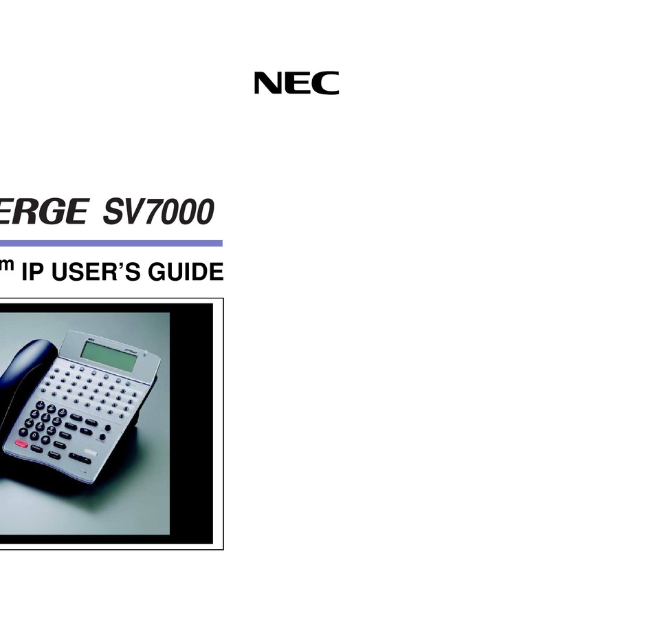 Nec Univerge Sv7000 User Manual Pdf Download Manualslib