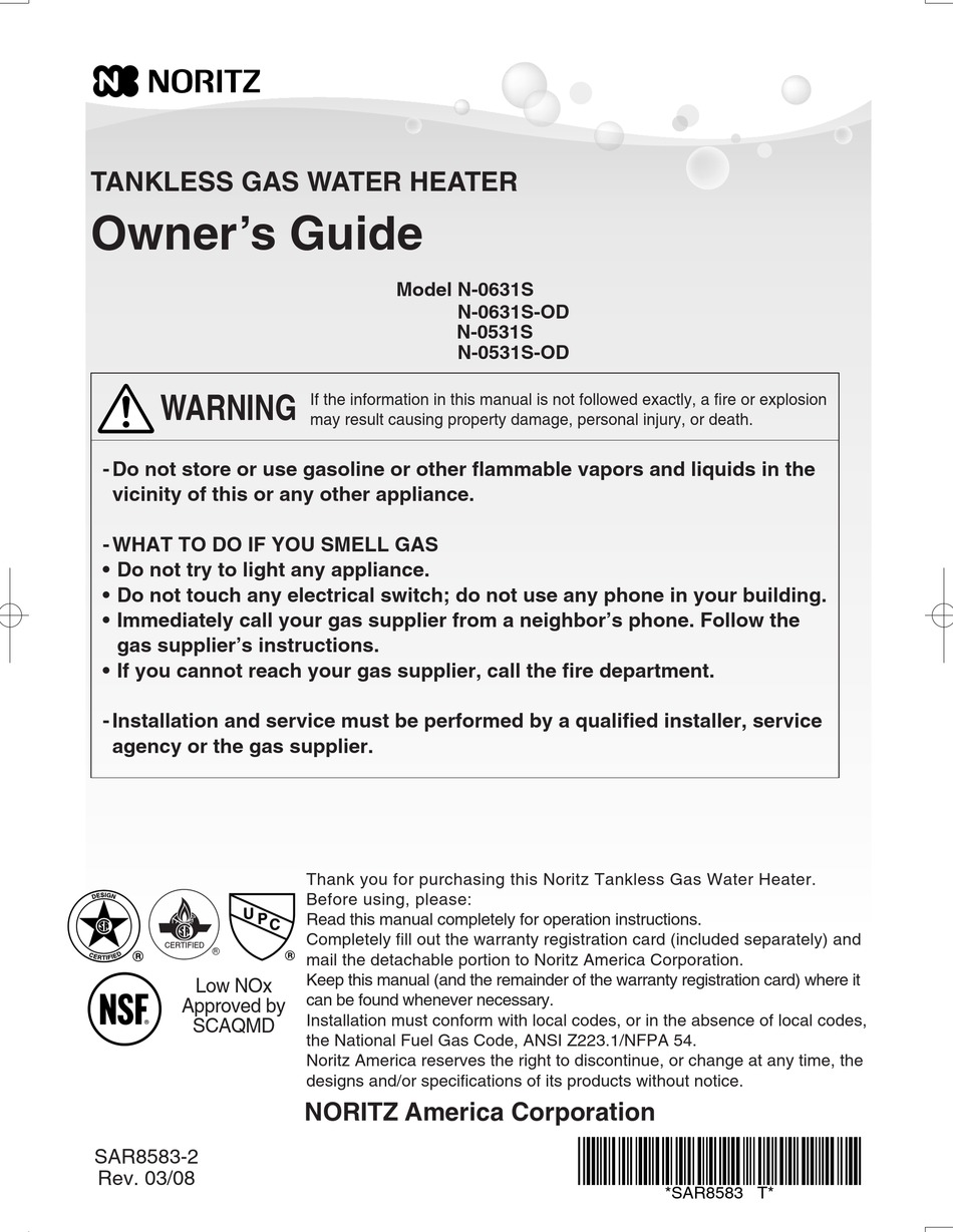 NORITZ N-0631S OWNER'S MANUAL Pdf Download | ManualsLib