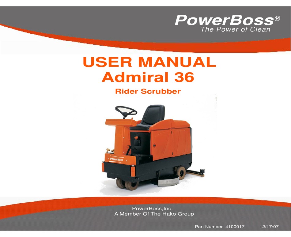 POWERBOSS ADMIRAL 36 USER MANUAL Pdf Download ManualsLib