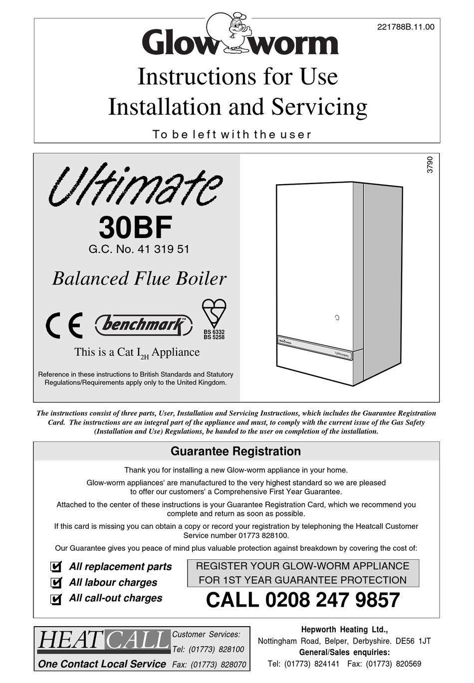 glow-worm-ultimate-30bf-instructions-for-use-installation-and-servicing