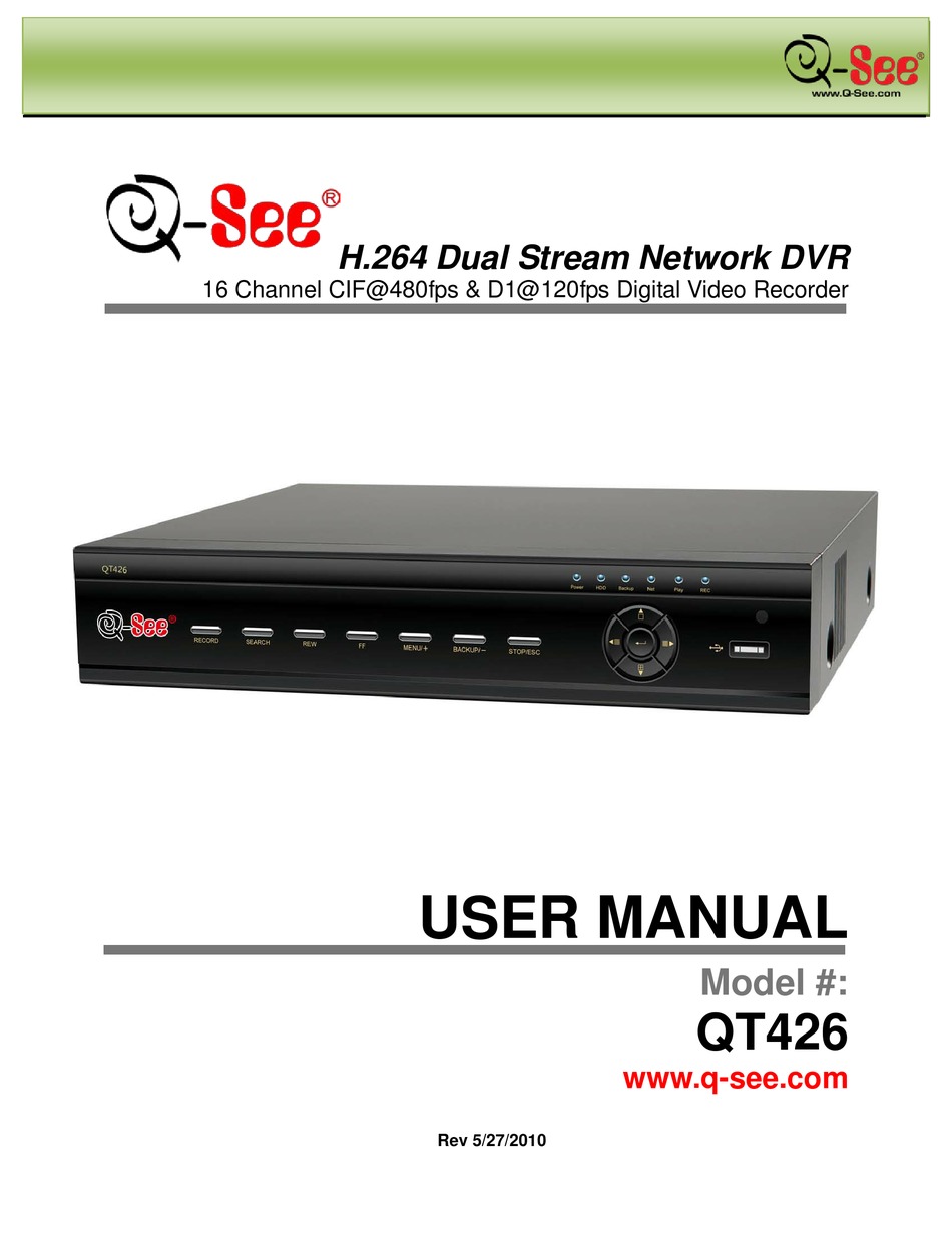 Q-SEE QT426 USER MANUAL Pdf Download | ManualsLib