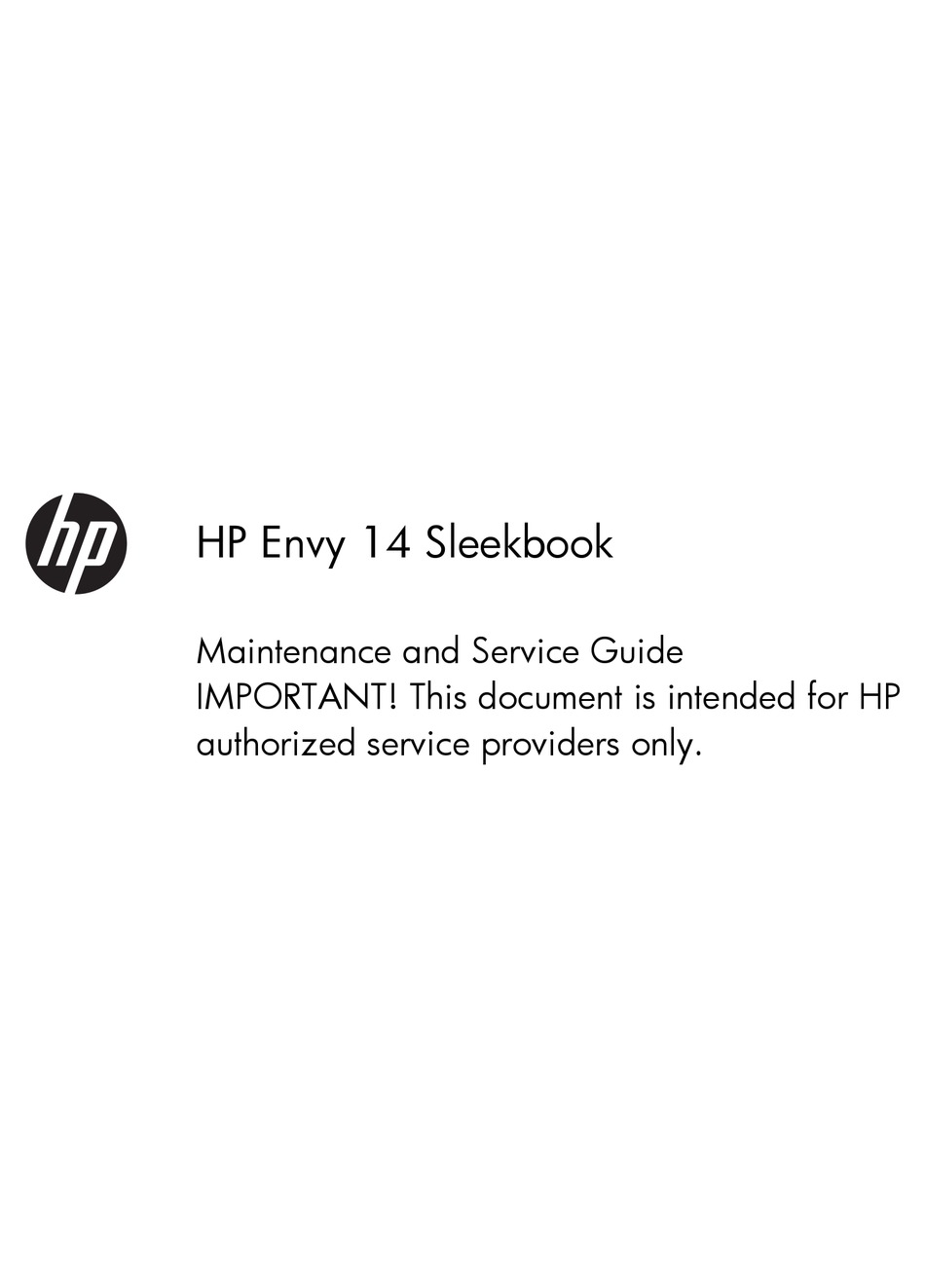 HP ENVY MAINTENANCE AND SERVICE MANUAL Pdf Download | ManualsLib