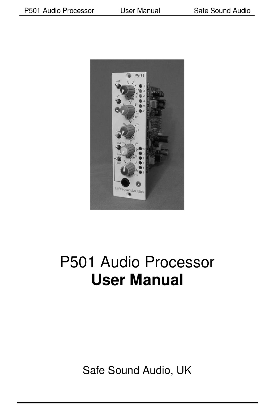 SAFE SOUND AUDIO P501 USER MANUAL Pdf Download ManualsLib