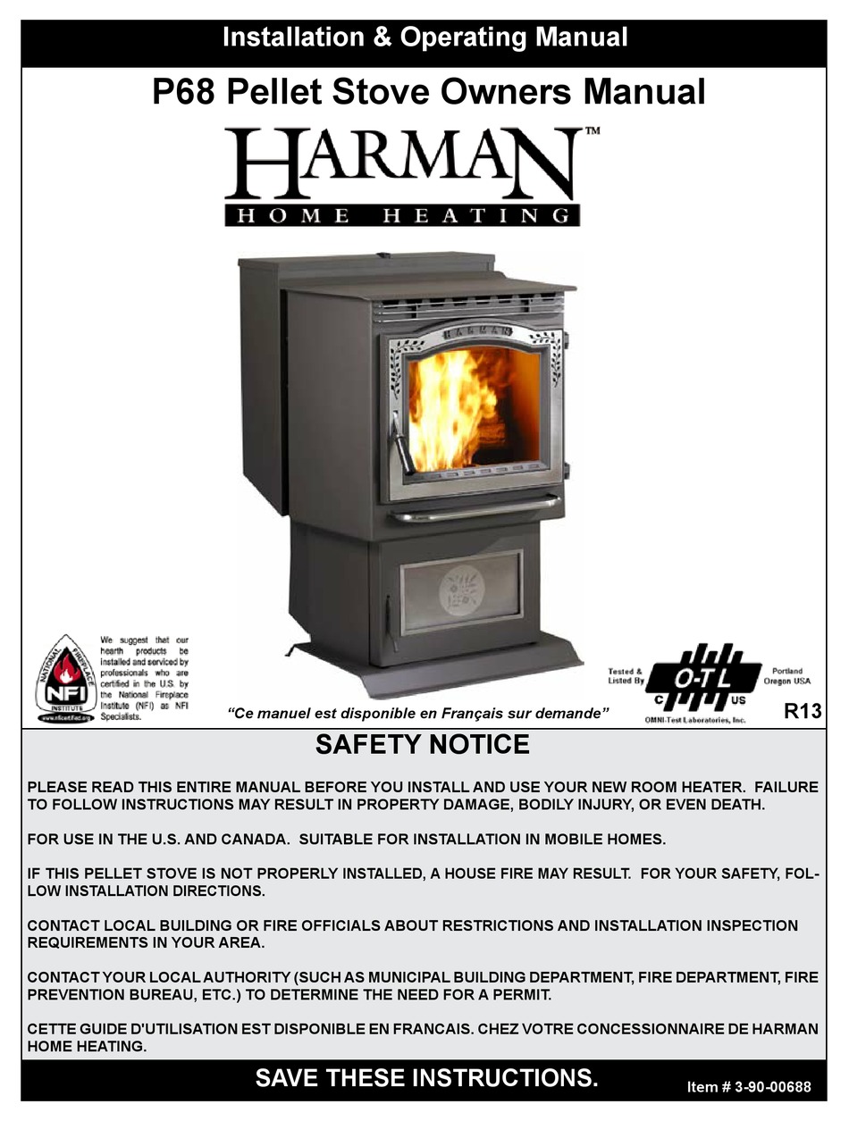 HARMAN HOME HEATING P68 OWNER