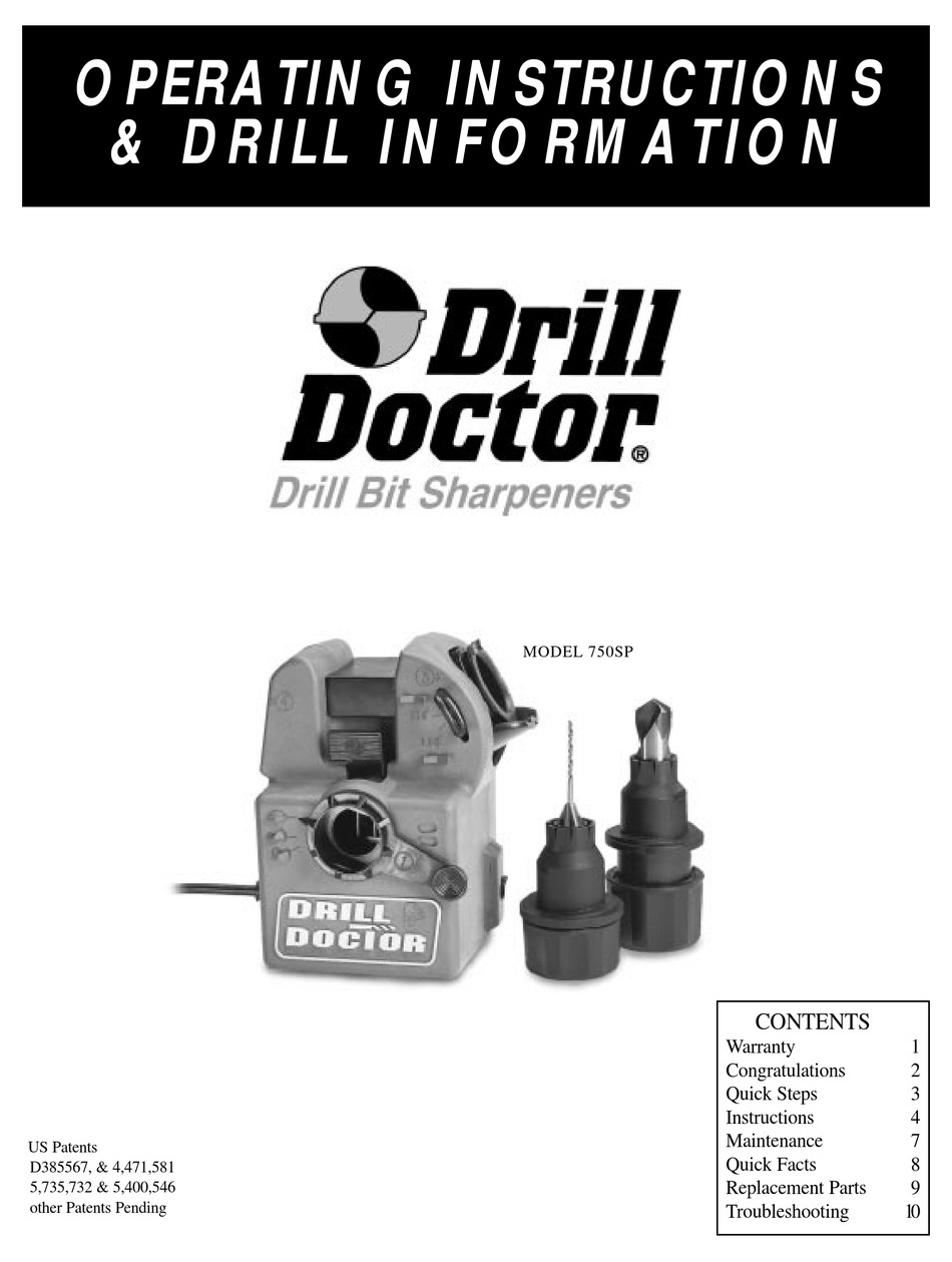 DRILL MASTER 750SP OPERATING INSTRUCTIONS MANUAL Pdf Download ManualsLib