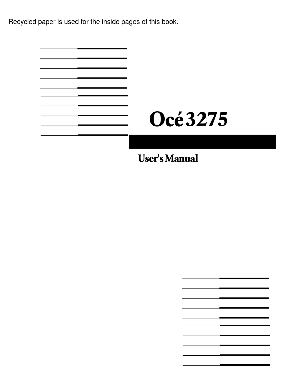 OCE 3275 USER MANUAL Pdf Download ManualsLib