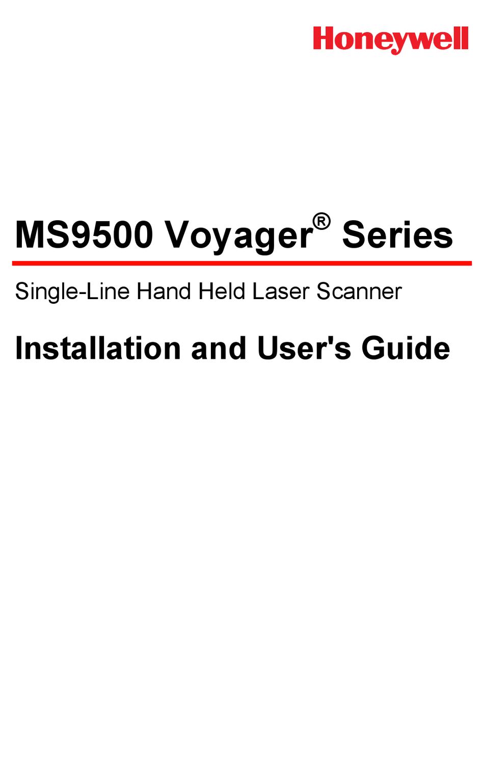 HONEYWELL MS9500 VOYAGER SERIES USER MANUAL Pdf Download | ManualsLib