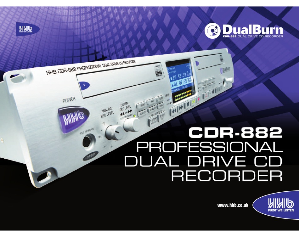 Hhb Dualburn Cdr 882 Brochure Pdf Download Manualslib