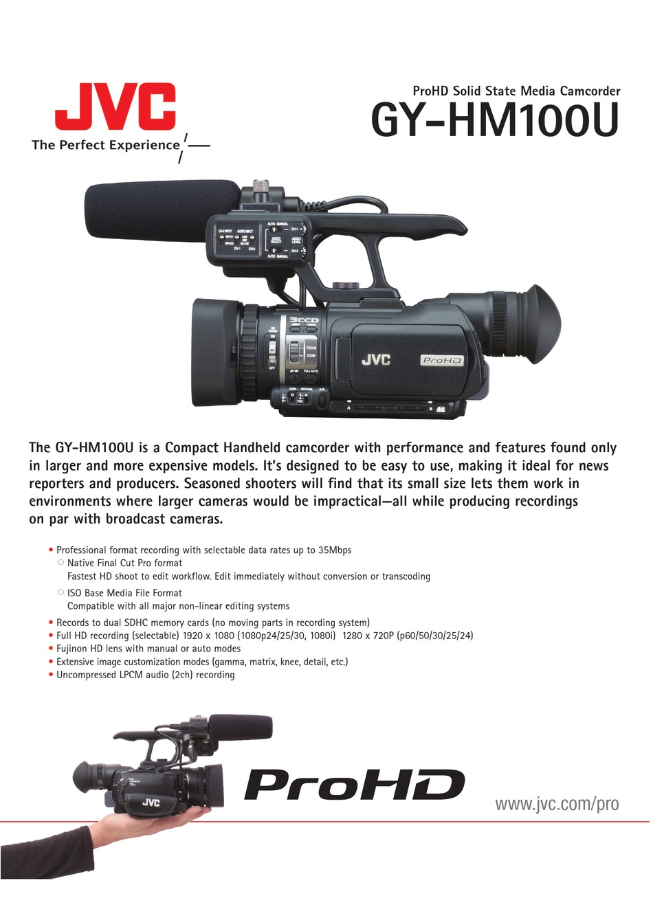 JVC GYHM100U BROCHURE & SPECS Pdf Download ManualsLib