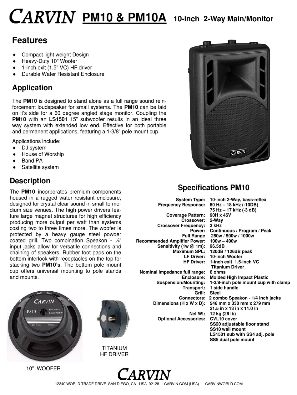 carvin pm10a