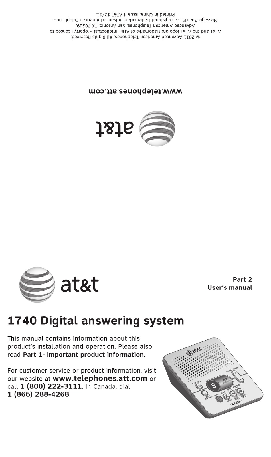 AT&T 1740 USER MANUAL Pdf Download | ManualsLib
