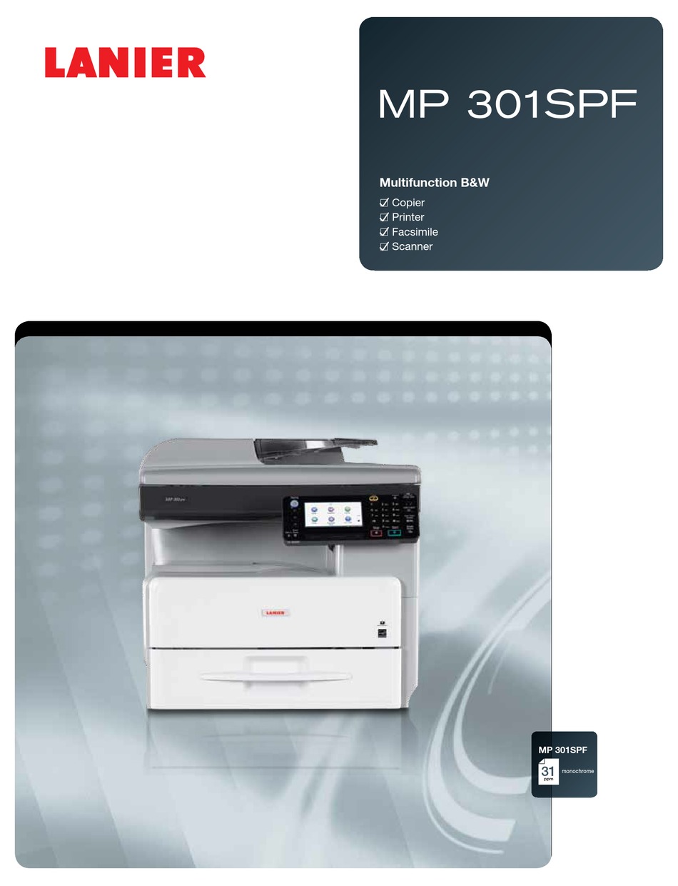 LANIER MP 301SPF QUICK MANUAL Pdf Download ManualsLib
