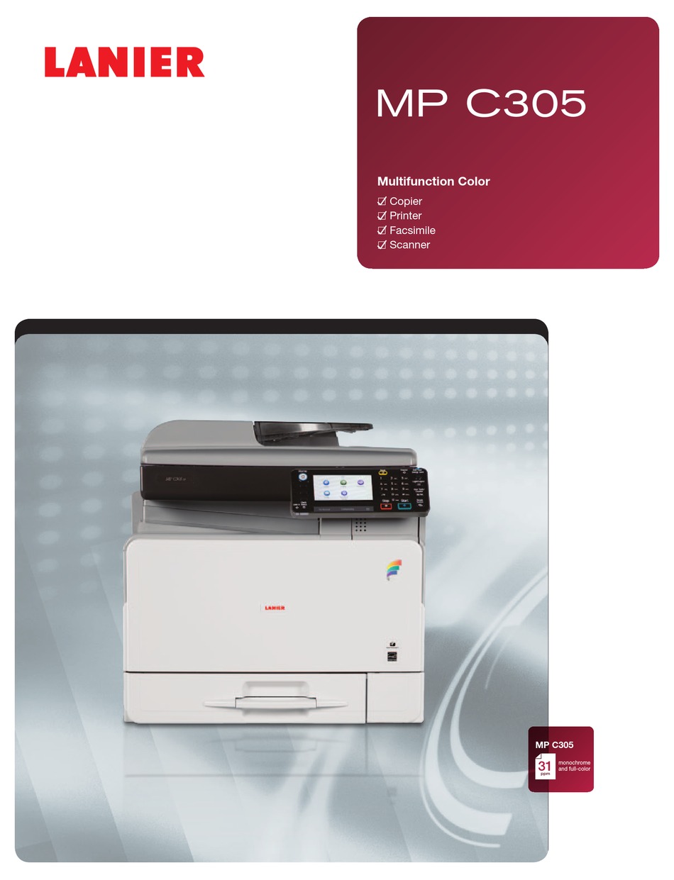 LANIER MP C305 QUICK MANUAL Pdf Download ManualsLib
