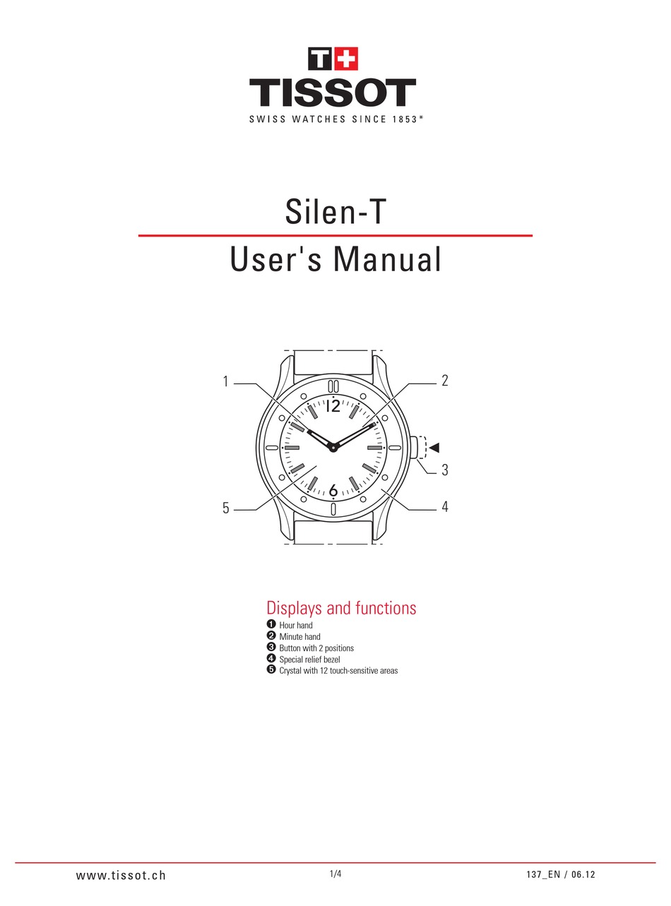 TISSOT SILEN-T USER MANUAL Pdf Download | ManualsLib