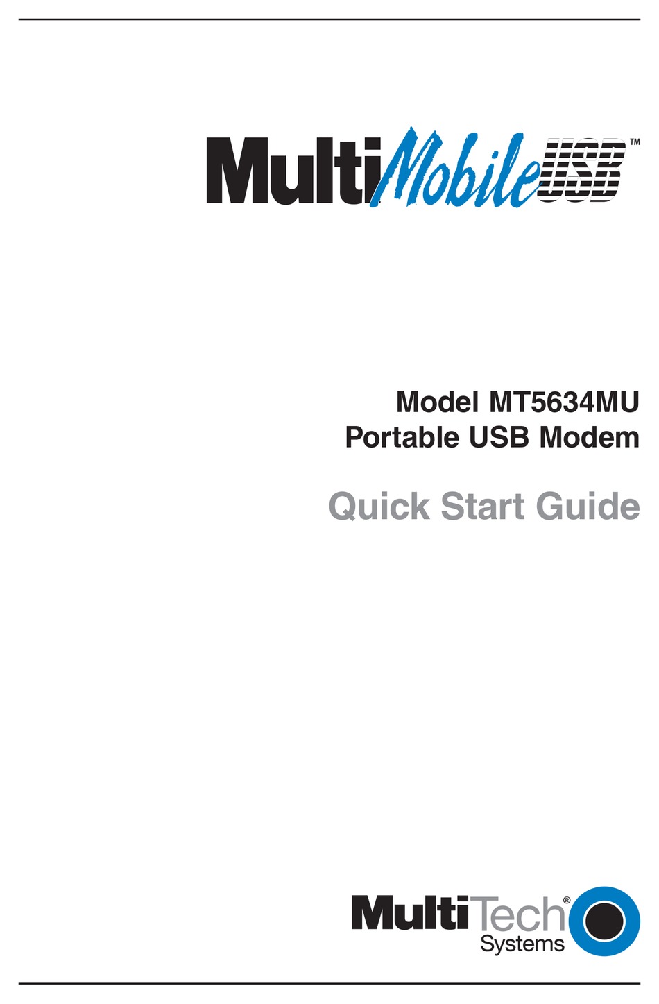 MULTITECH MT5634MU QUICK START MANUAL Pdf Download ManualsLib