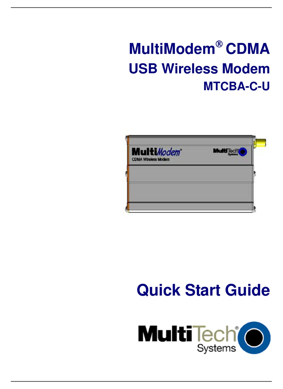 MULTITECH MTCBACU QUICK START MANUAL Pdf Download ManualsLib