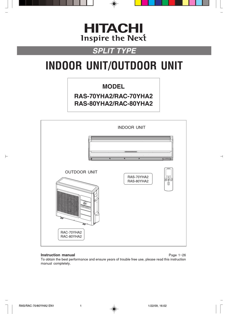 Hitachi Ras 70yha2 Instruction Manual Pdf Download Manualslib 