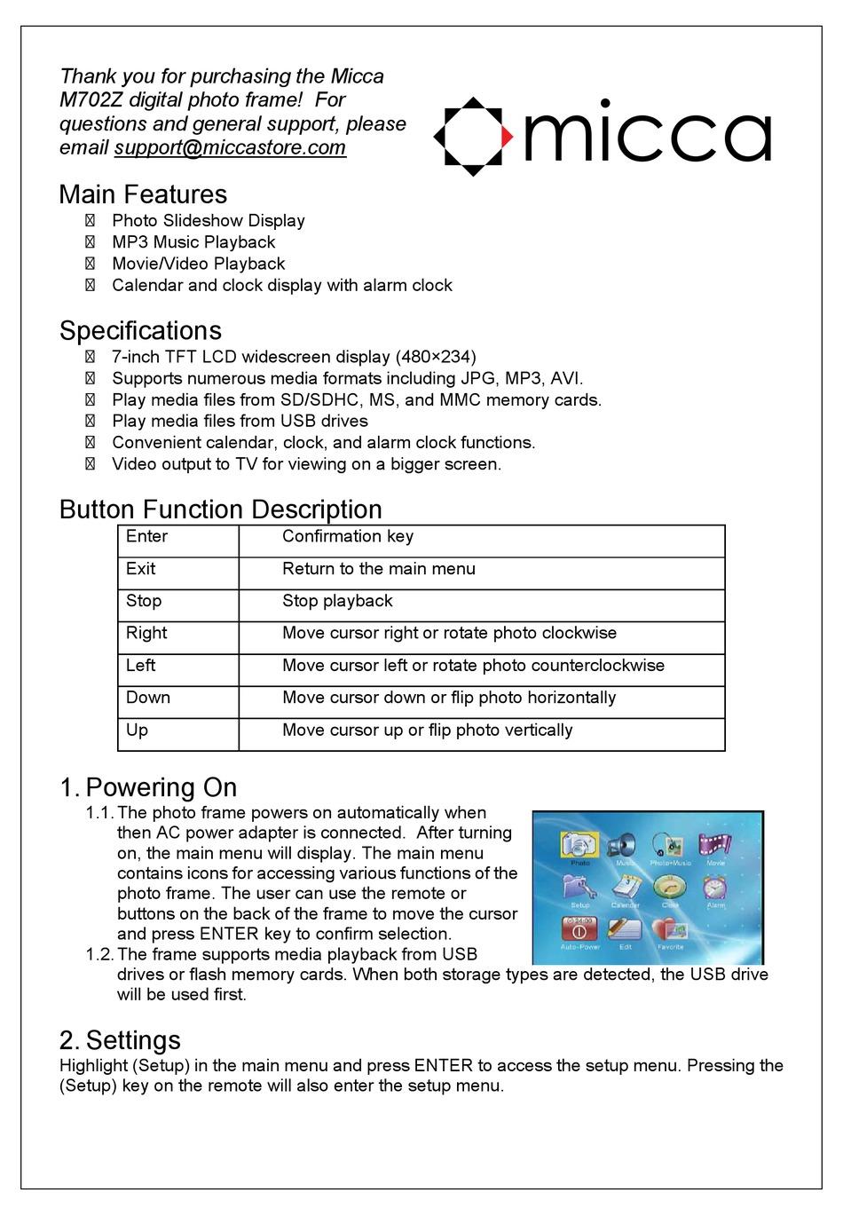 MICCA M702Z INSTRUCTION MANUAL Pdf Download ManualsLib