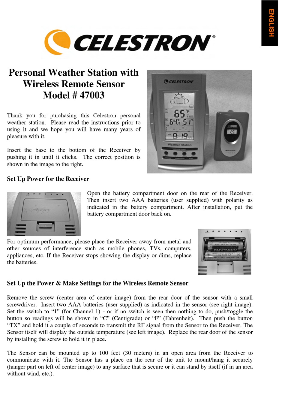 Celestron Station météo sans fil HomeCast