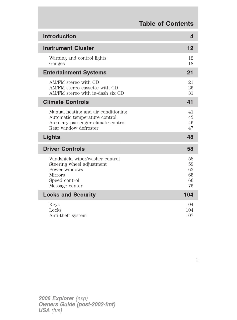 FORD EXPLORER OWNER'S MANUAL Pdf Download | ManualsLib