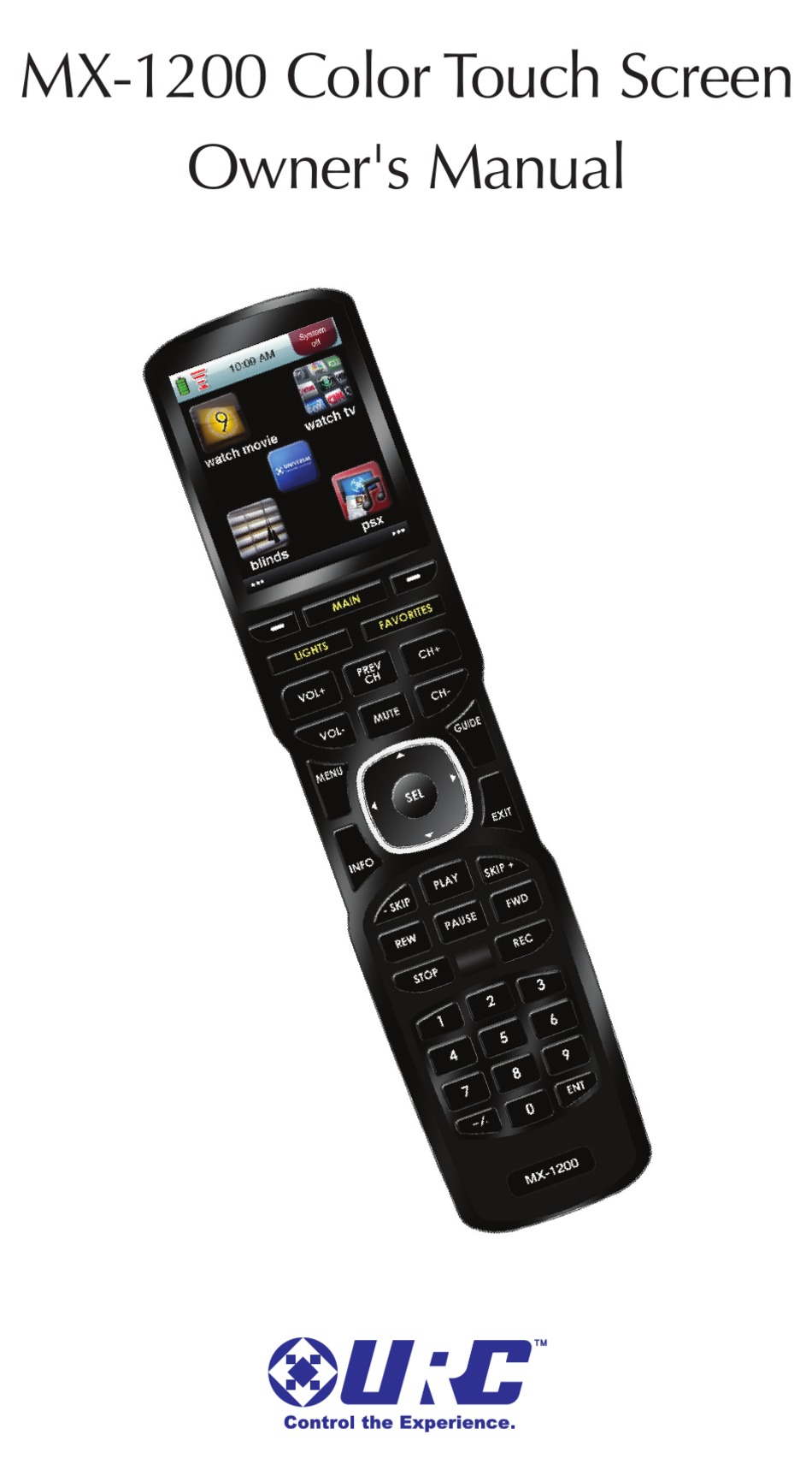 UNIVERSAL REMOTE CONTROL MX1200 OWNER'S MANUAL Pdf Download ManualsLib