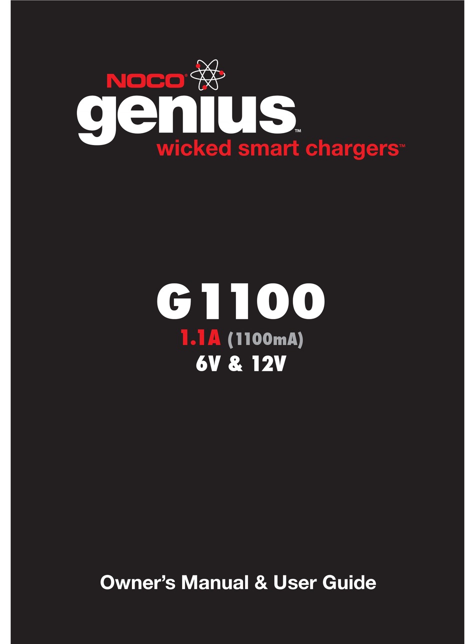 NOCO GENIUS G1100 OWNER'S MANUAL & USER MANUAL Pdf Download | ManualsLib