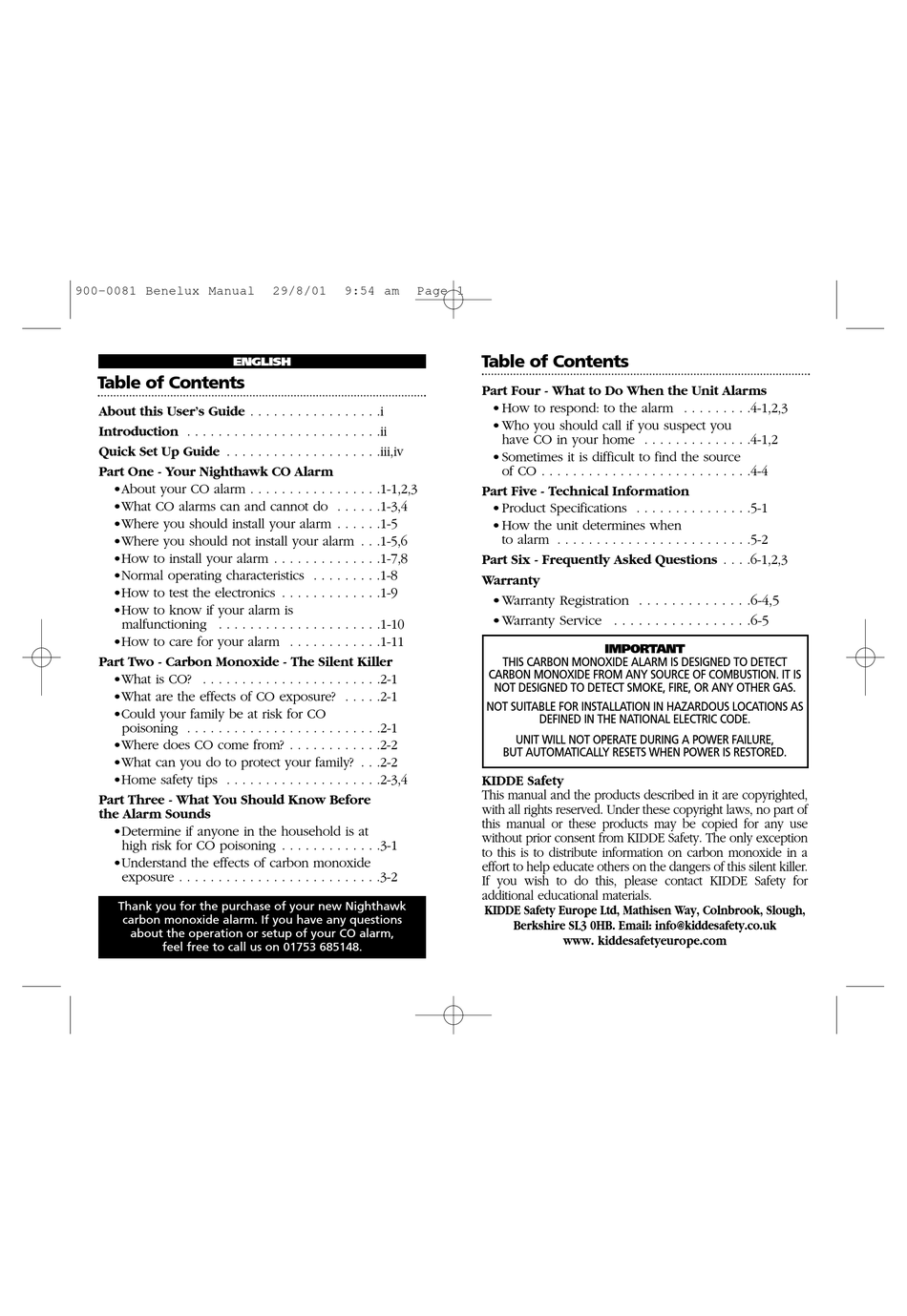 Kidde Nighthawk 900 0081 User Manual Pdf Download Manualslib