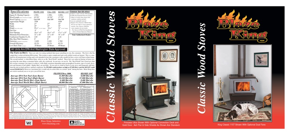 BLAZE KING PEJ 1006 SPECIFICATIONS Pdf Download | ManualsLib