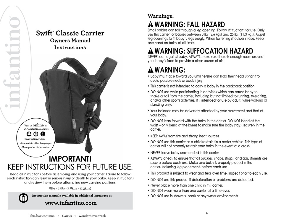 infantino baby carrier instructions