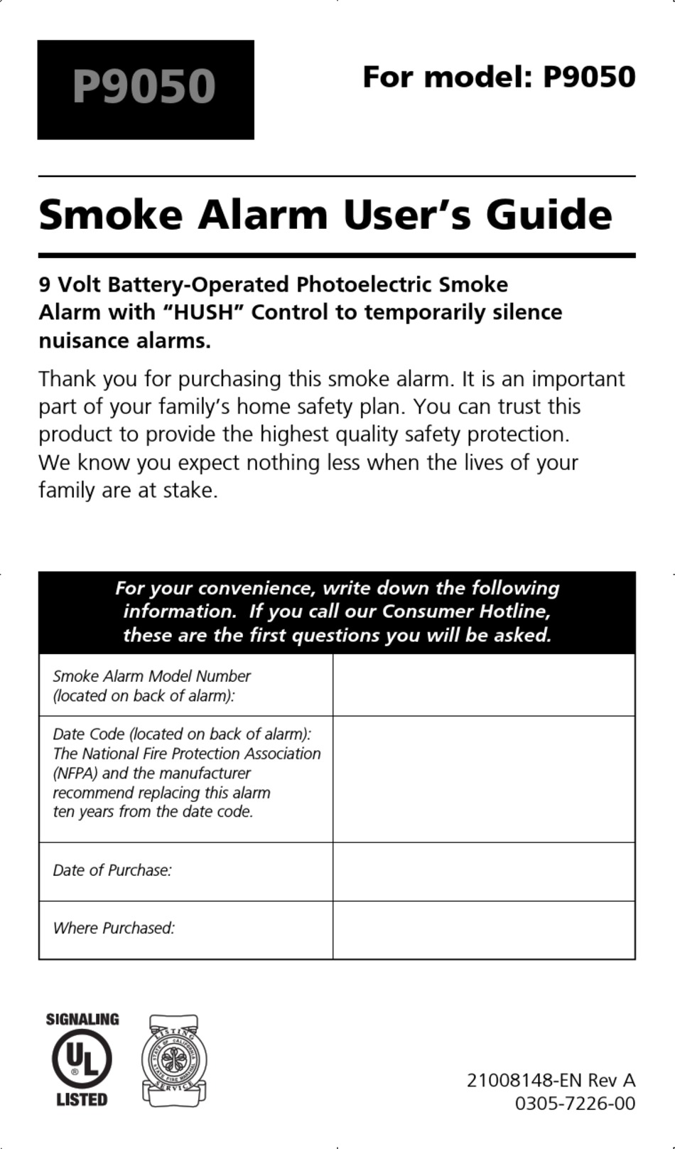 KIDDE P9050 USER MANUAL Pdf Download ManualsLib