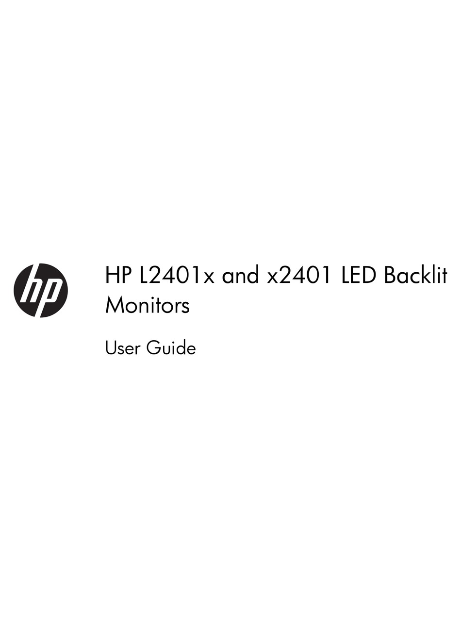 Installing The Vesa Adapter Plate Onto The Monitor - HP L2401x