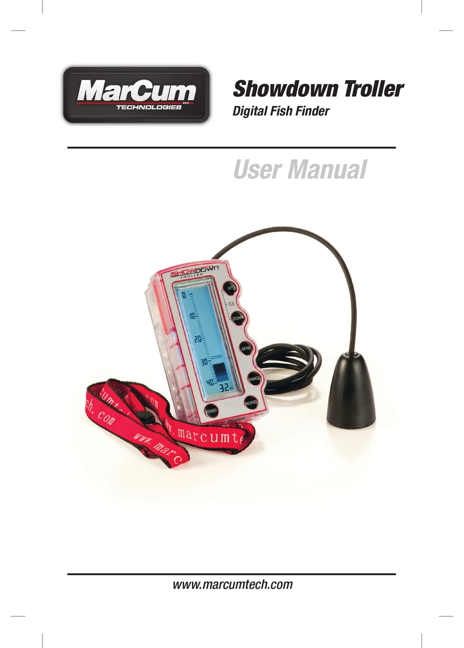 Marcum Showdown Troller 2.0 Portable Handheld Ice Sonar Fishfinder Depth Finder 