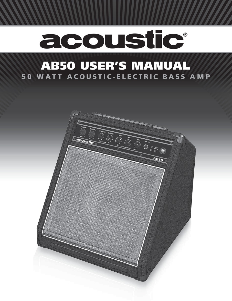 Acoustic Ab50 User Manual Pdf Download Manualslib