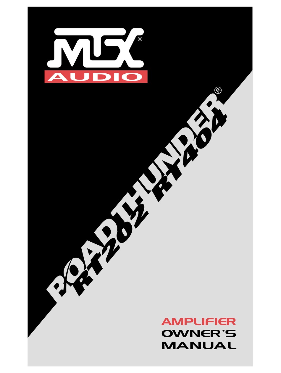 Mtx Road Thunder Rt202 Owner S Manual Pdf Download Manualslib