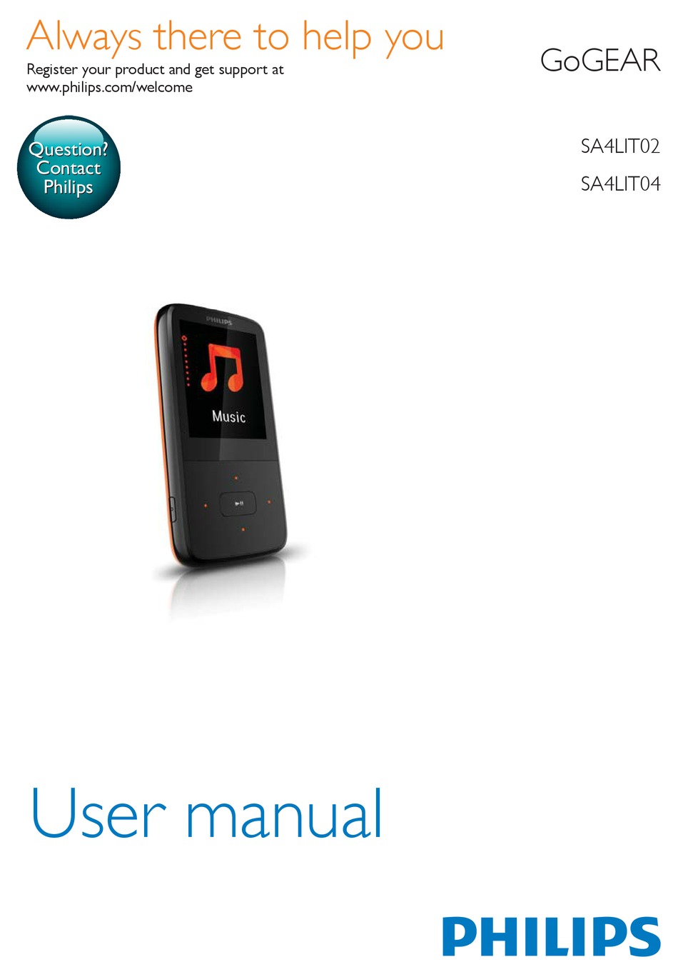 PHILIPS GOGEAR SA4LIT02 USER MANUAL Pdf Download ManualsLib