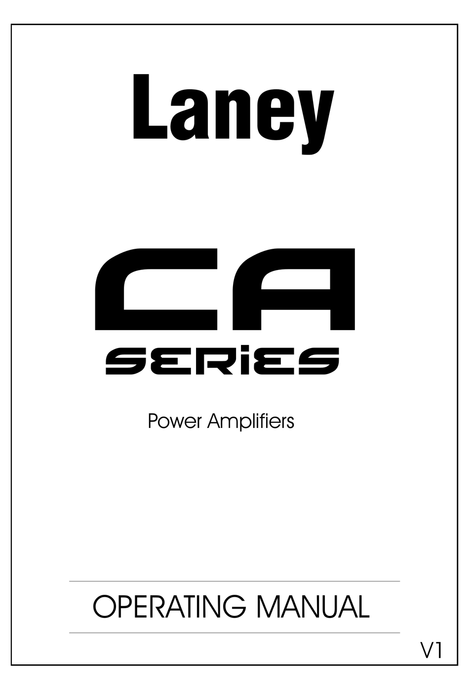LANEY CA SERIES OPERATING MANUAL Pdf Download ManualsLib