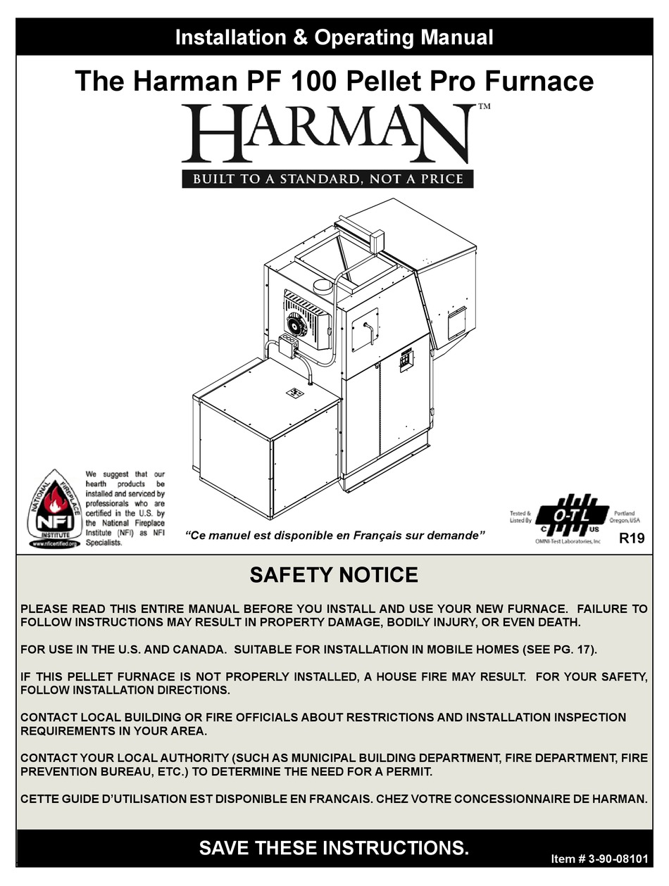 Harman Pf100 Installation Operating Manual Pdf Download Manualslib