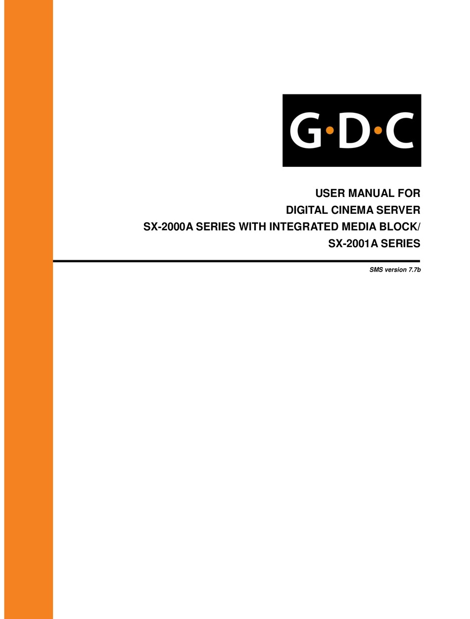 GDC SX-2001A SERIES USER MANUAL Pdf Download | ManualsLib