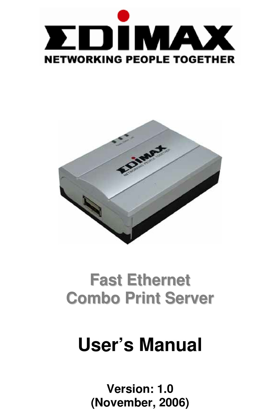 EDIMAX COMBO PRINT SERVER USER MANUAL Pdf Download ManualsLib