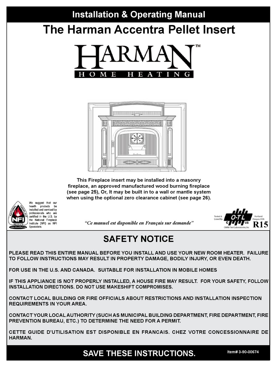 HARMAN HOME HEATING HARMAN ACCENTRA INSERT INSTALLATION u0026 OPERATING MANUAL  Pdf Download | ManualsLib