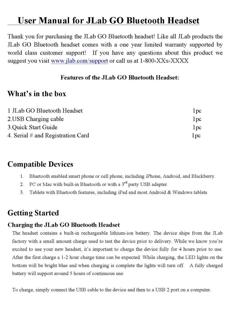 JLAB GO USER MANUAL Pdf Download ManualsLib