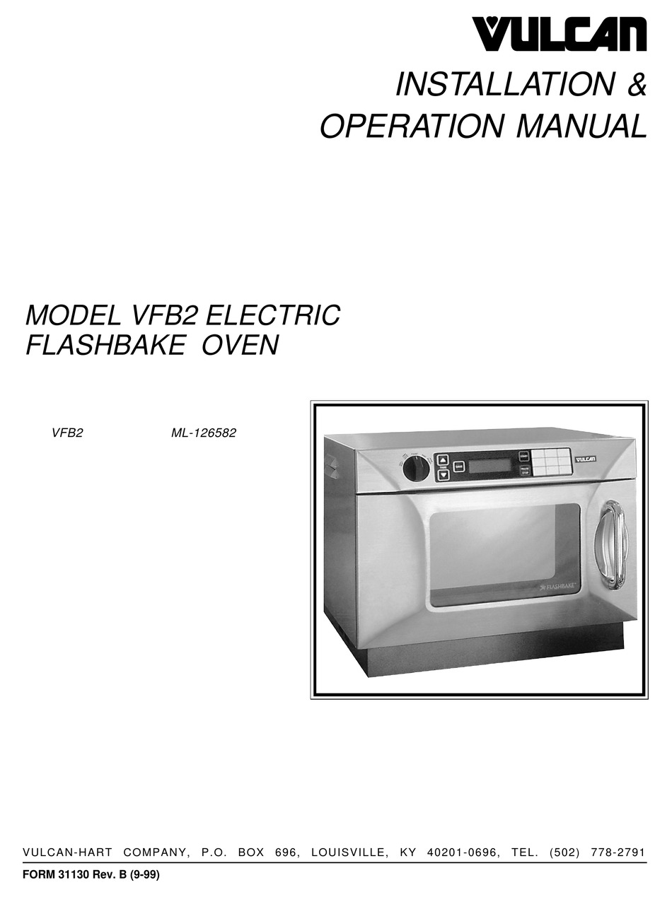 VULCAN-HART VFB2 INSTALLATION & OPERATION MANUAL Pdf Download | ManualsLib