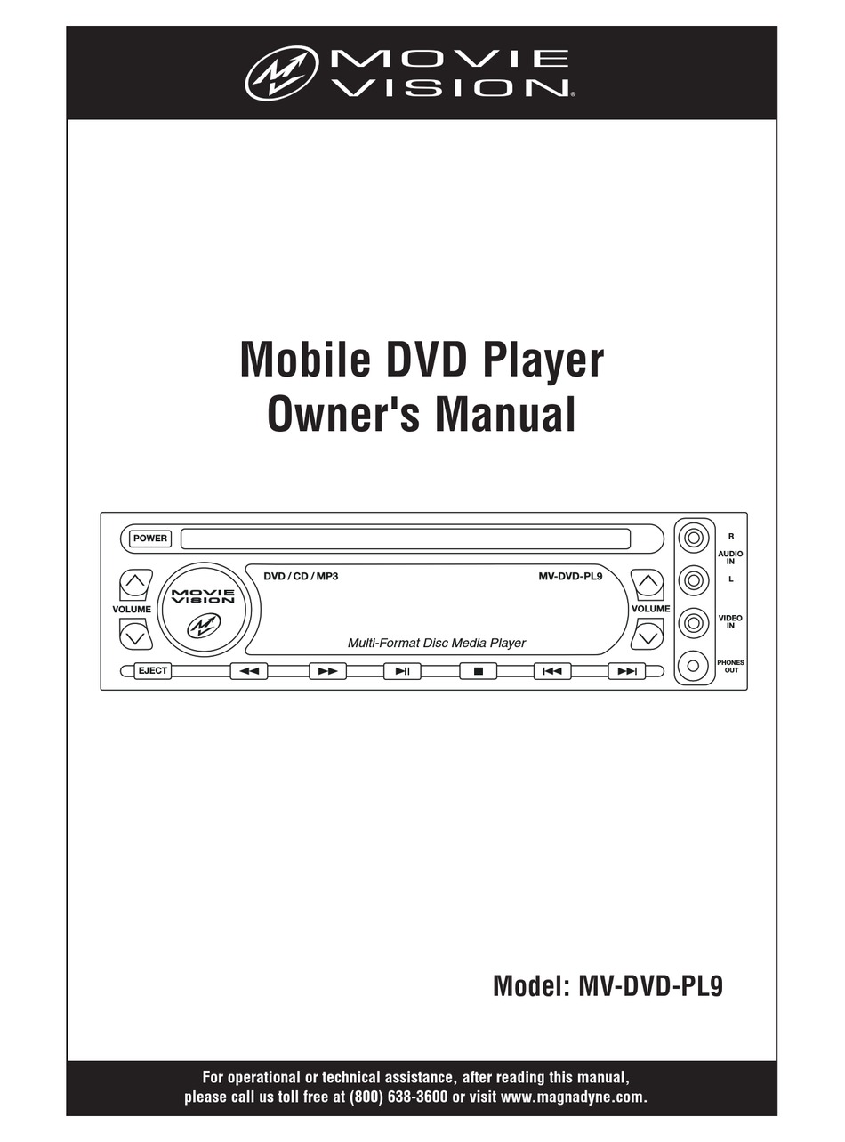 MOVIE VISION MV DVD PL9 OWNER S MANUAL Pdf Download ManualsLib