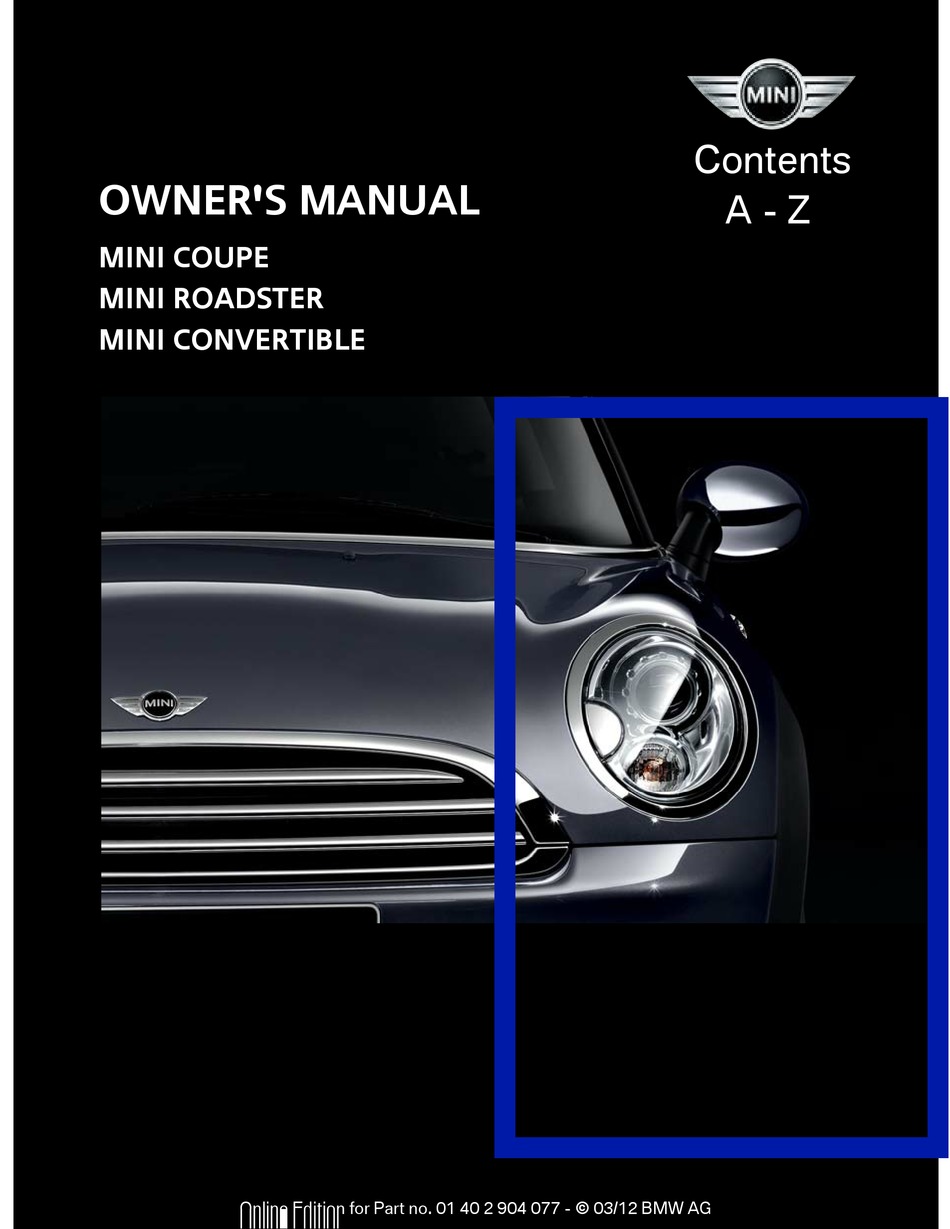 MINI COOPER OWNER'S MANUAL Pdf Download | ManualsLib