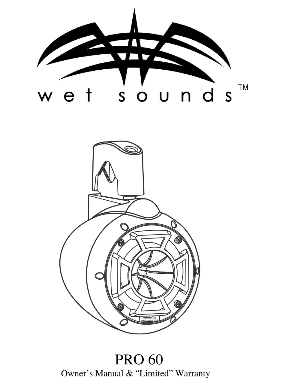 WET SOUNDS PRO 60 OWNER'S MANUAL Pdf 