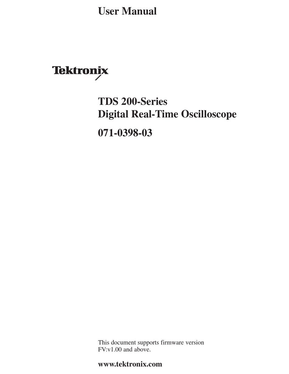 Tektronix Tds Series User Manual Pdf Download Manualslib