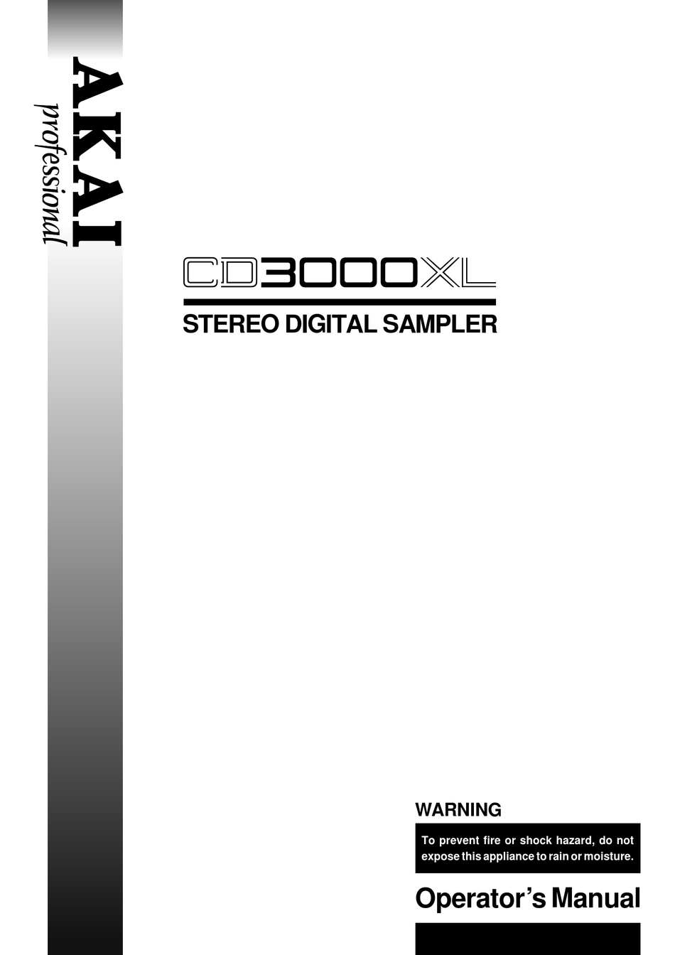 AKAI CD3000XL OPERATOR'S MANUAL Pdf Download | ManualsLib