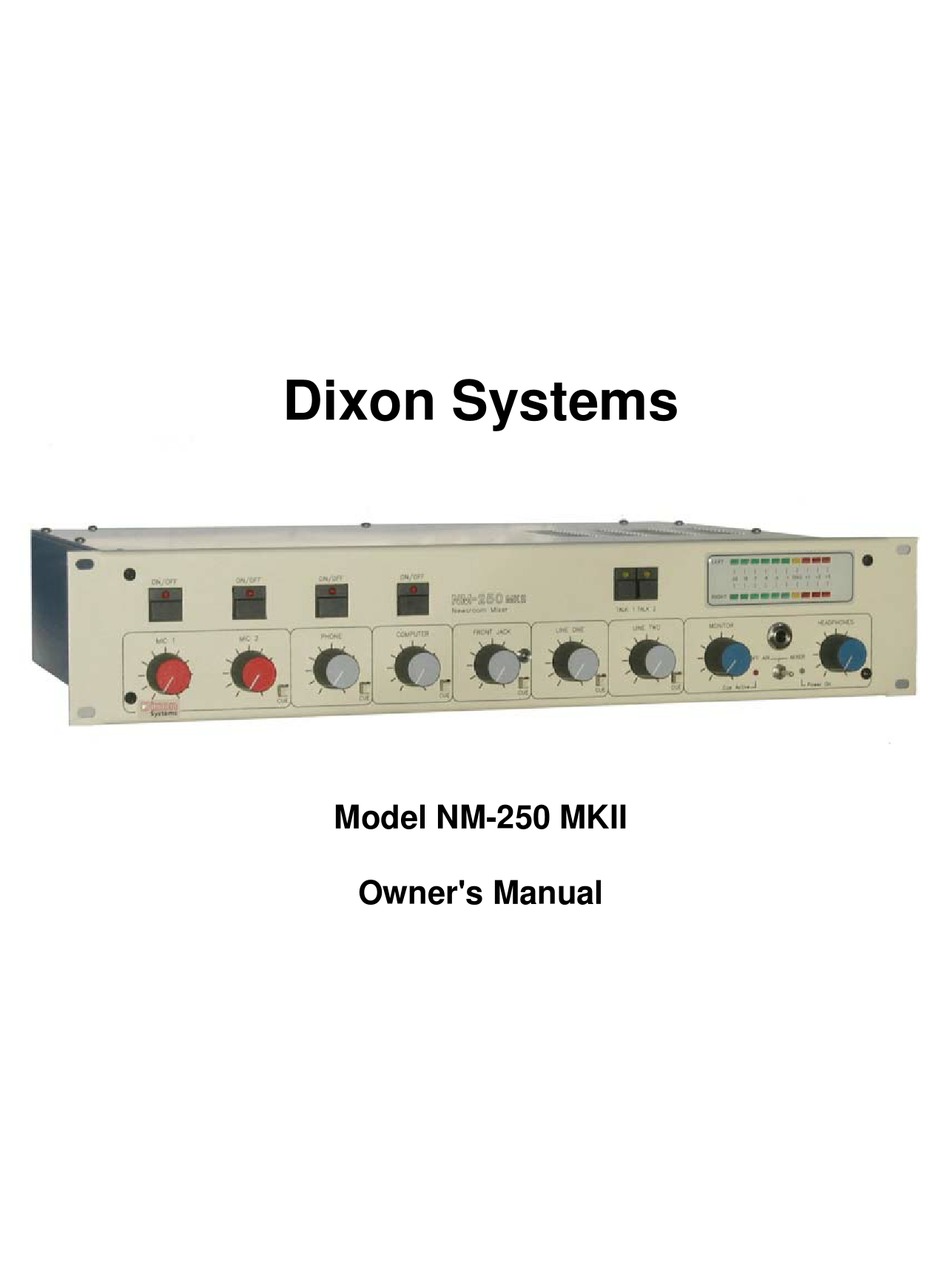 Dixon Channel Powered Mixer Manual edu.svet.gob.gt